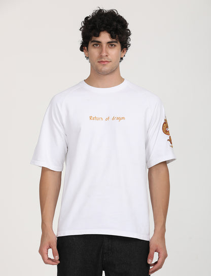 Dragon White over sized T-shirt