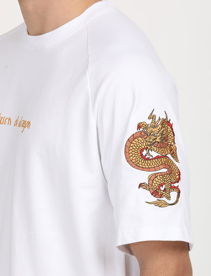 Dragon White over sized T-shirt