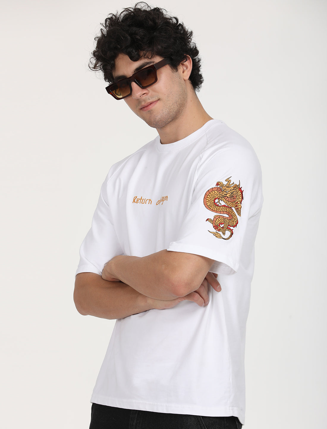 Dragon White over sized T-shirt