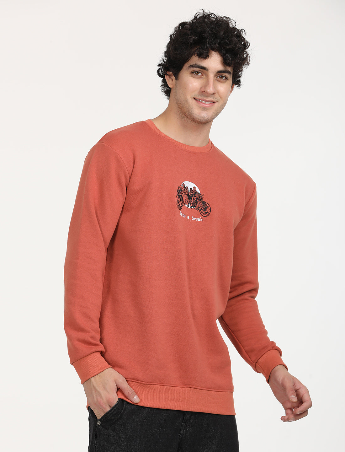 Orange Bike Sweat T-shirt