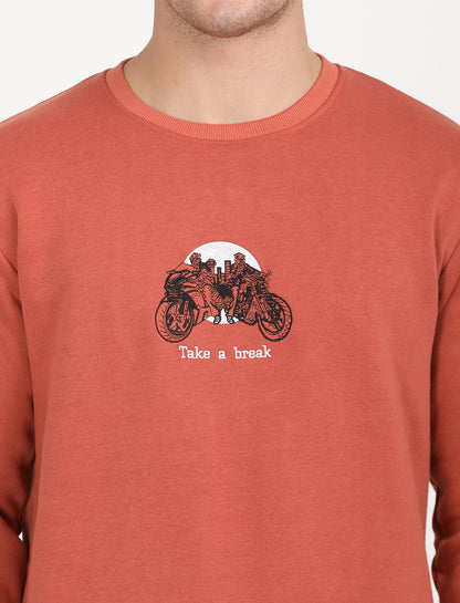 Orange Bike Sweat T-shirt