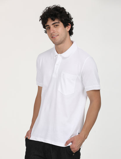 White Plain Polo T-shirt