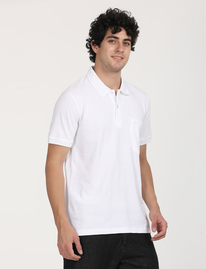 White Plain Polo T-shirt