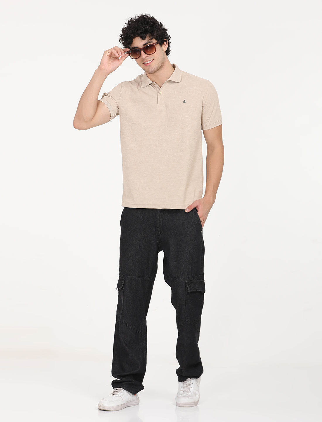 Beige Plain Active Wear T-Shirt