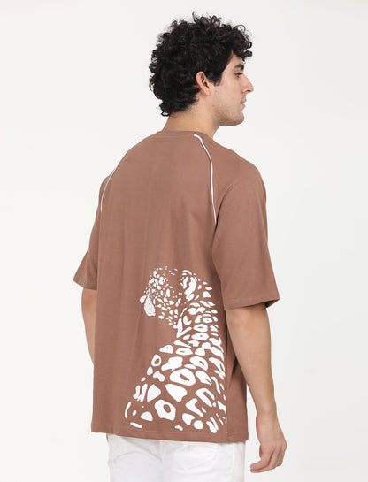 own bath Brown Over Sized T-shirt