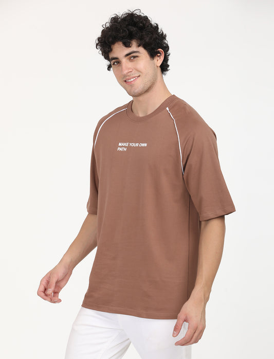 own bath Brown Over Sized T-shirt