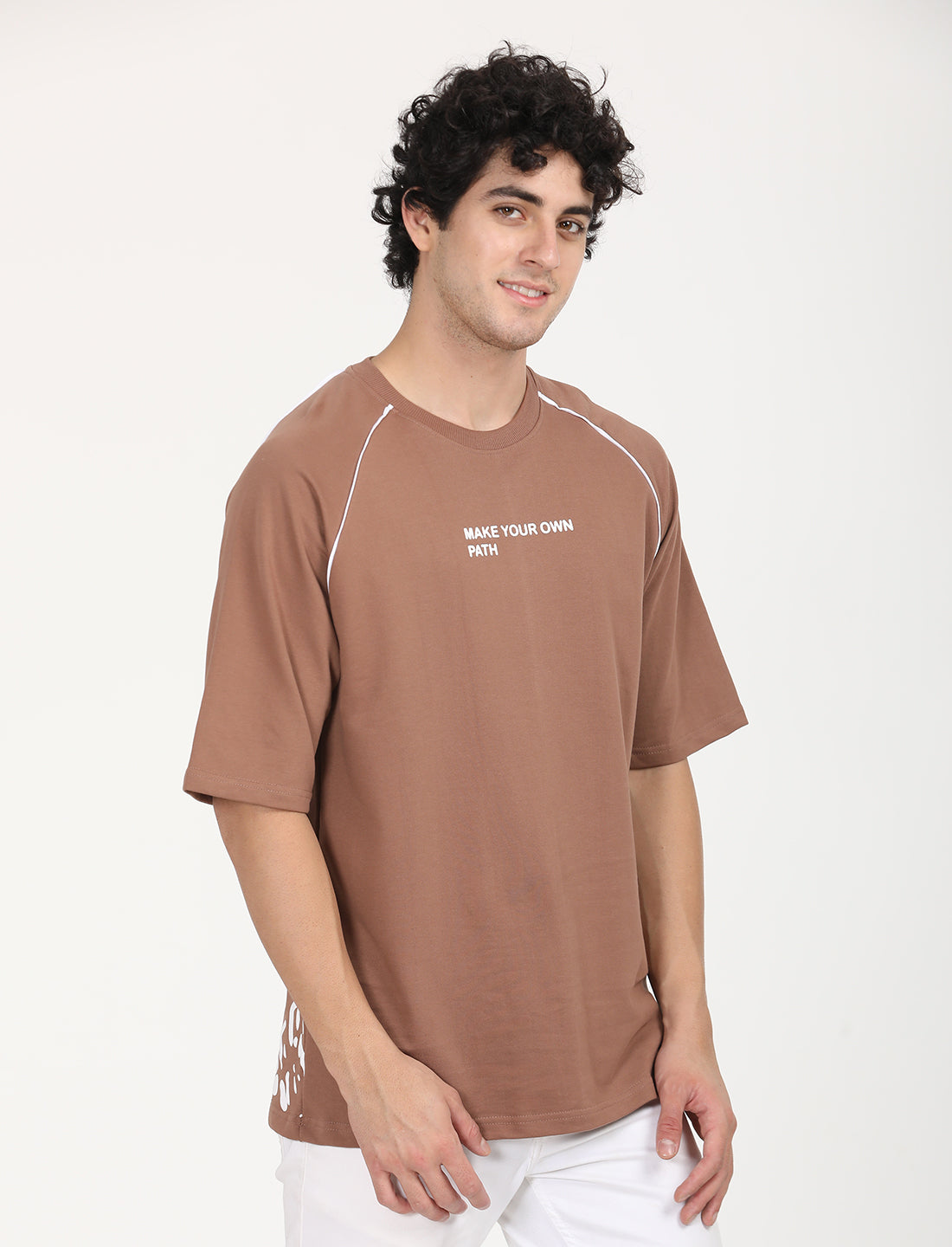 own bath Brown Over Sized T-shirt