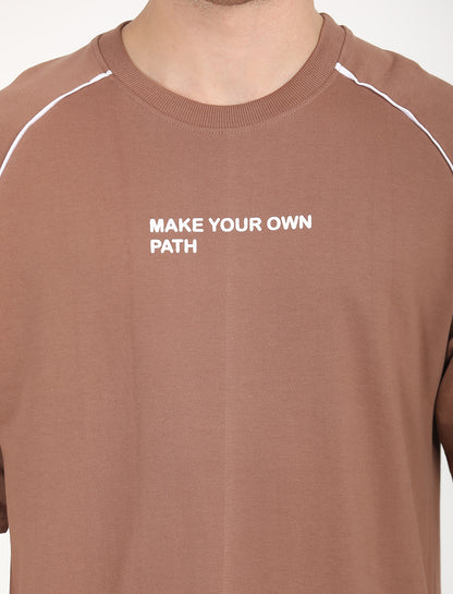 own bath Brown Over Sized T-shirt