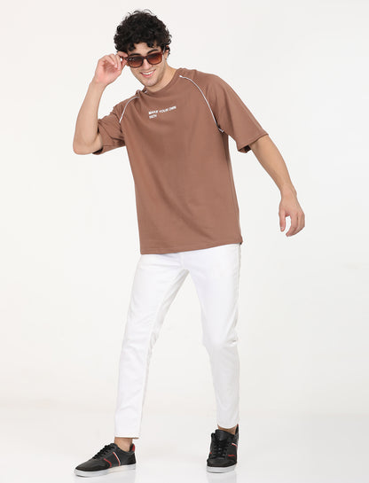 own bath Brown Over Sized T-shirt