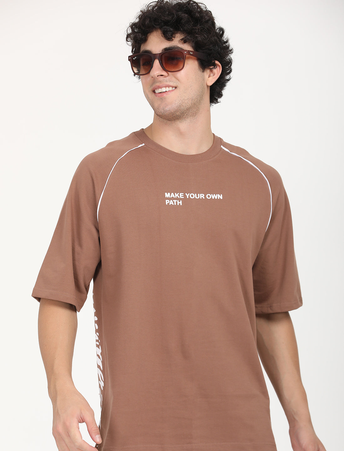 own bath Brown Over Sized T-shirt