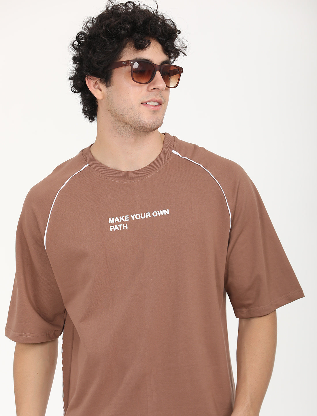 own bath Brown Over Sized T-shirt