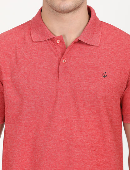 Coral Red  Polo Active Wear T-shirts