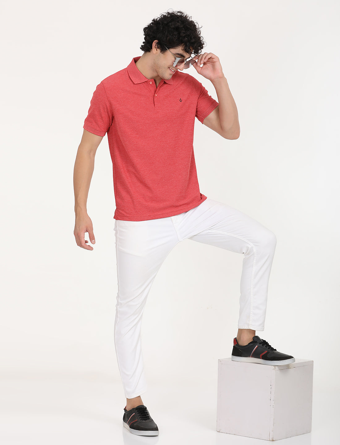 Coral Red  Polo Active Wear T-shirts