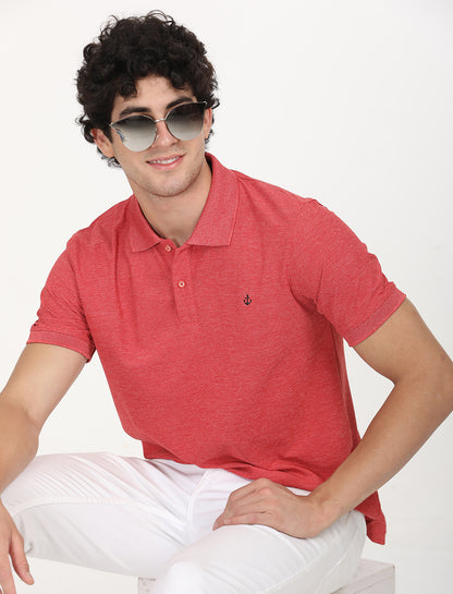 Coral Red  Polo Active Wear T-shirts