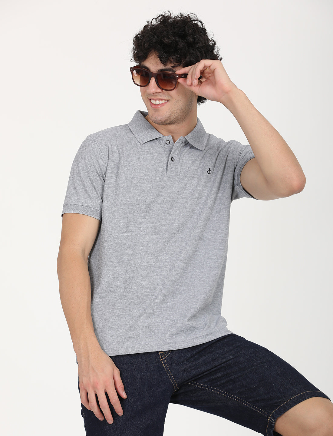 Light Grey  Polo Active Wear T-shirts