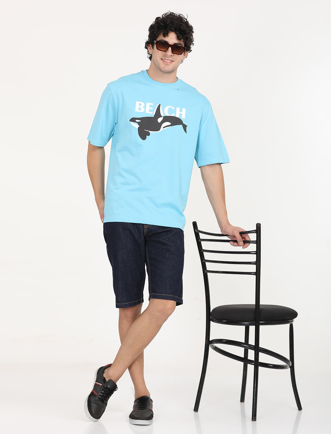 Whale design Over Sized T-shirt