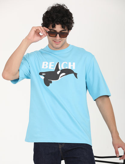 Whale design Over Sized T-shirt