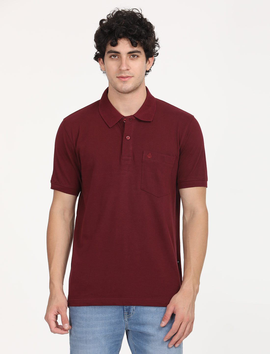 Meroon Plain Polo T-Shirt