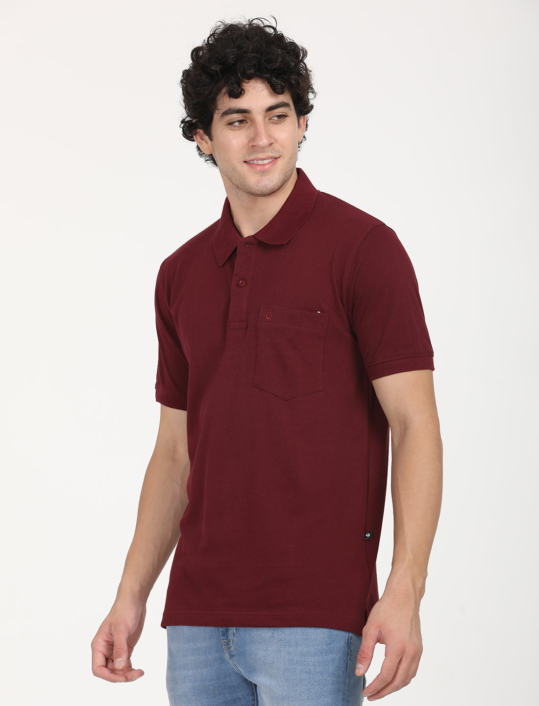 Meroon Plain Polo T-Shirt