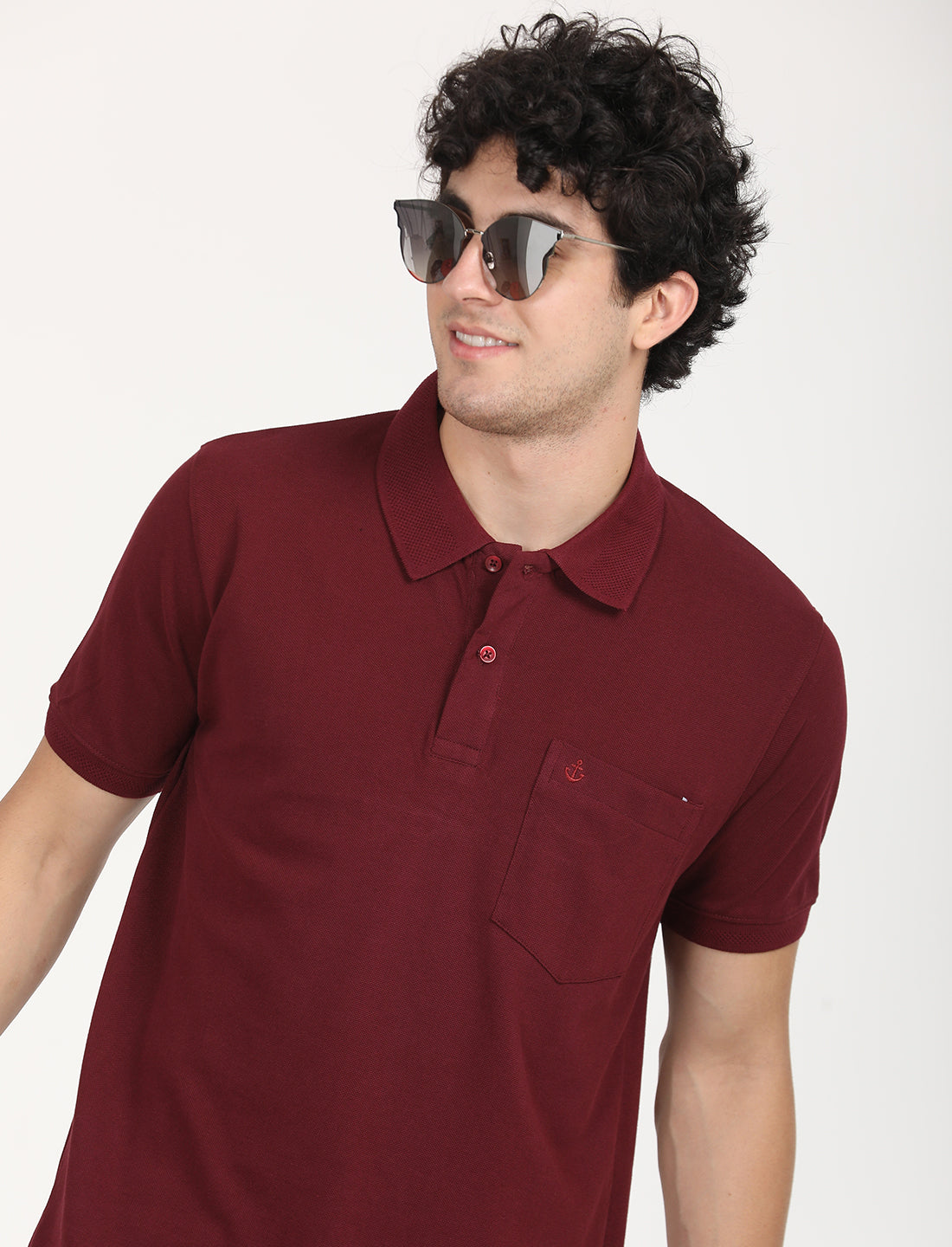 Meroon Plain Polo T-Shirt