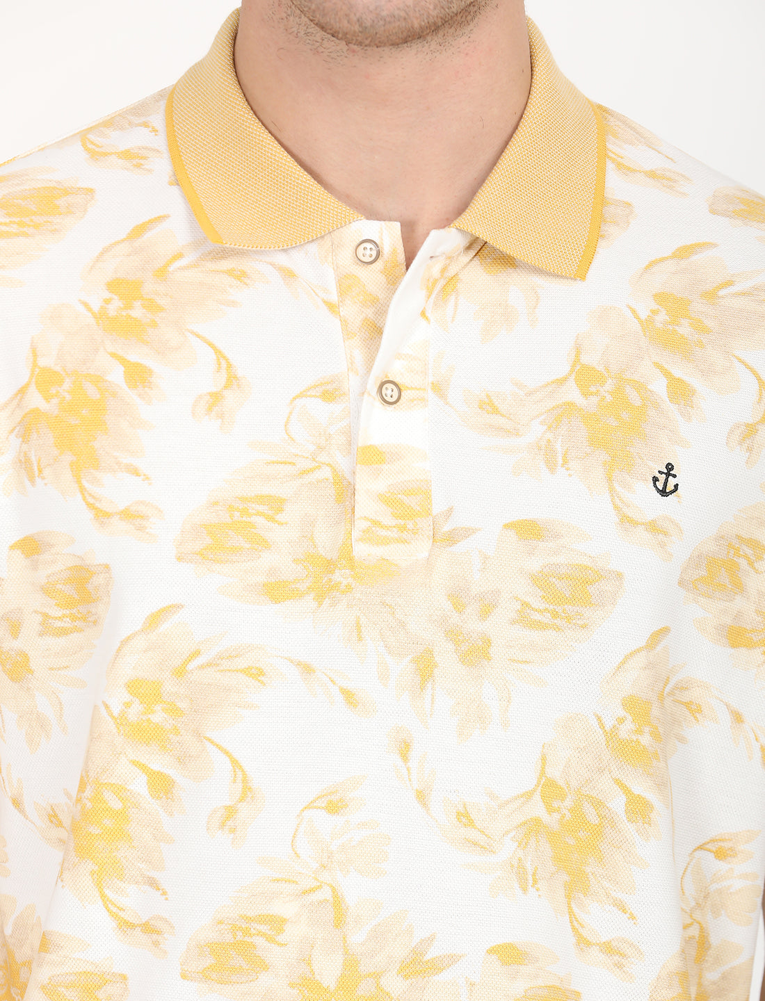 Yellow Printed Polo T-shirt