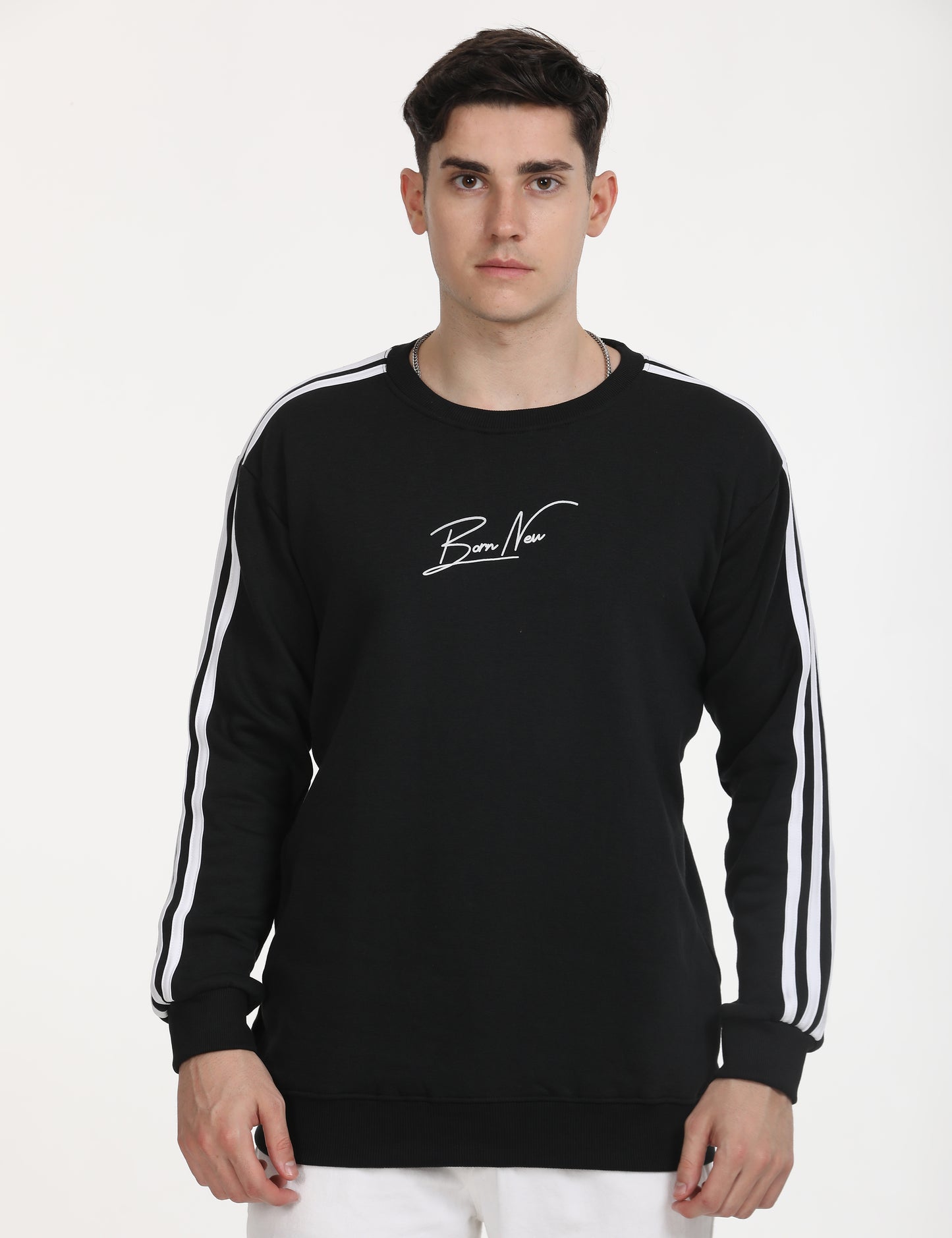 Imported Black Full Sleeve Crew Neck T-Shirt