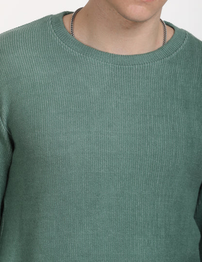 Imported Green Full Sleeve Crew Neck T-Shirt