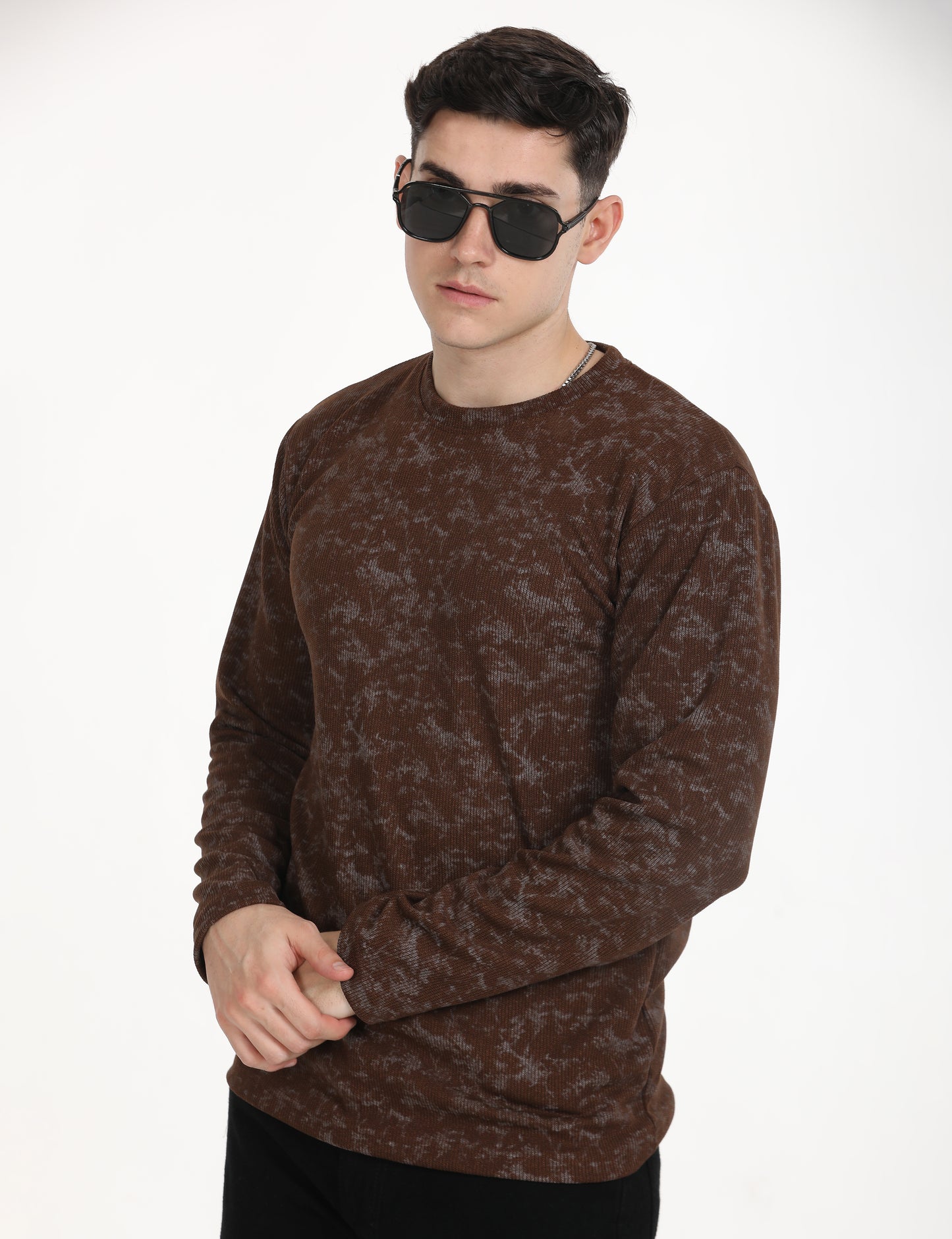 Walnut Brown printed T-shirt