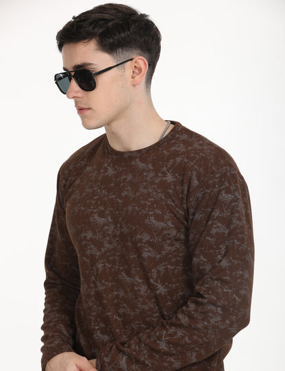 Walnut Brown printed T-shirt