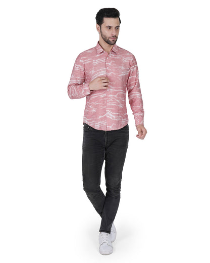 Pink Sonic Waves Casual Shirt