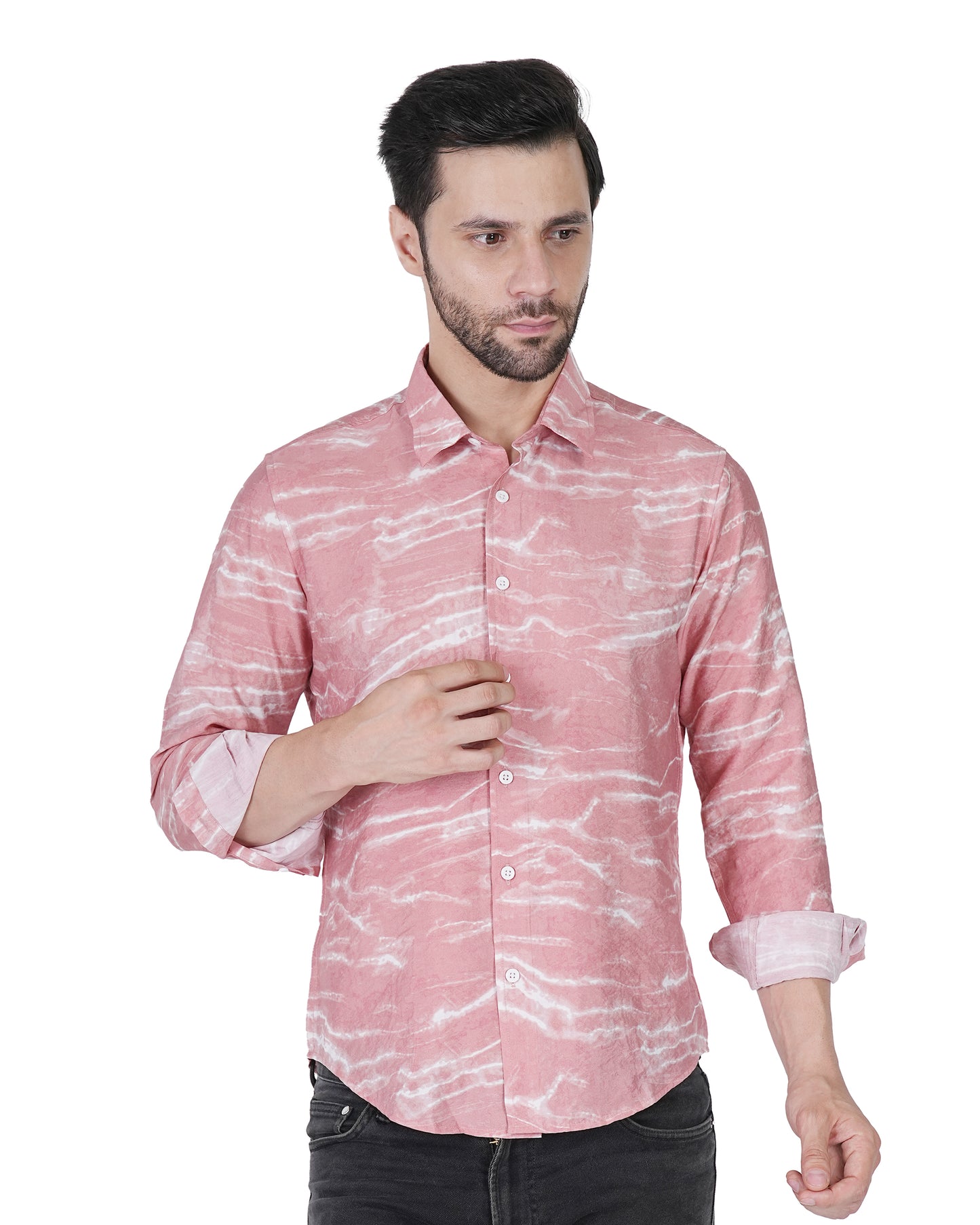 Pink Sonic Waves Casual Shirt