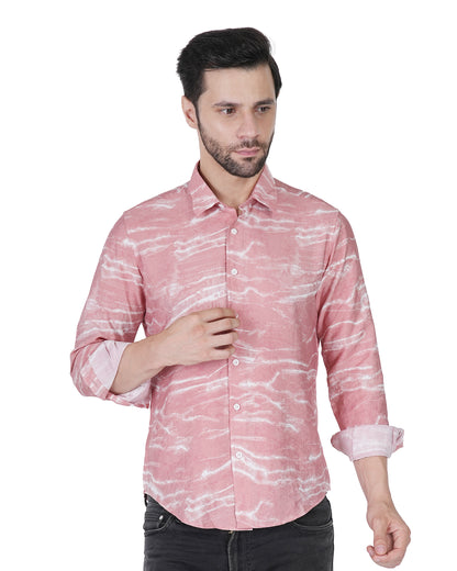 Pink Sonic Waves Casual Shirt