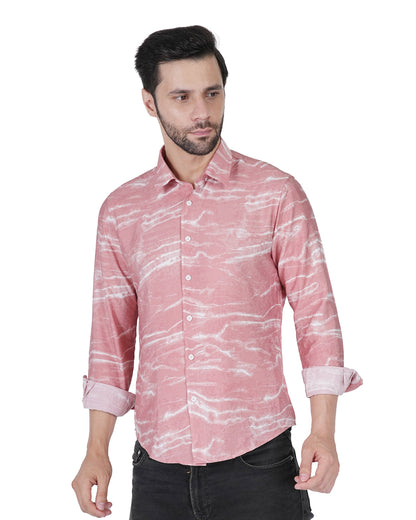 Pink Sonic Waves Casual Shirt