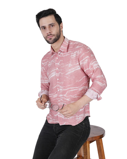 Pink Sonic Waves Casual Shirt