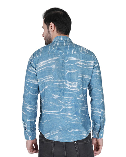 Blue Sonic Waves Casual Shirt