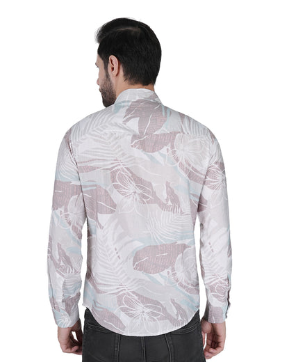 Printed Mint & white Leaf Shirt