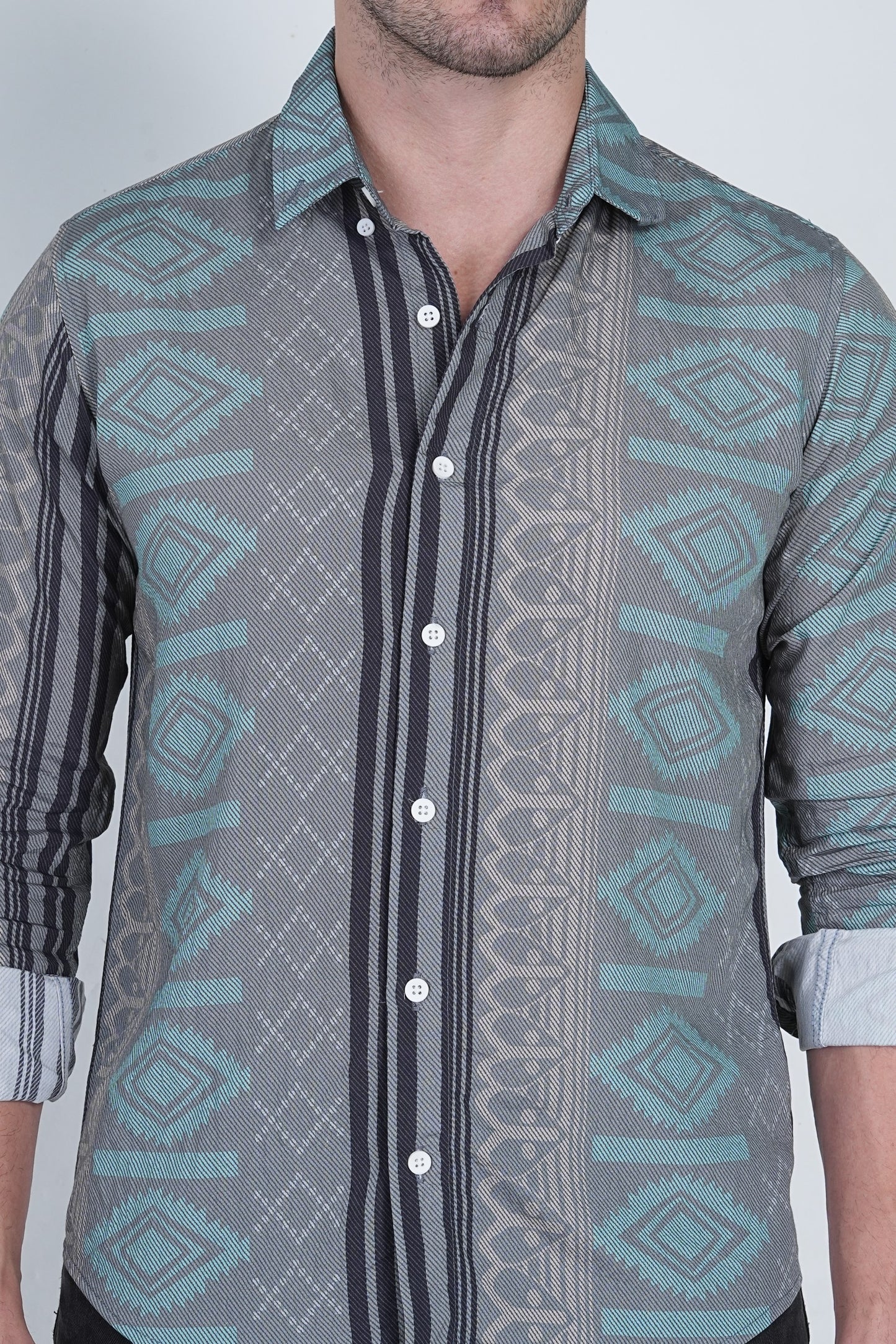 Casual Printed Green Shirts