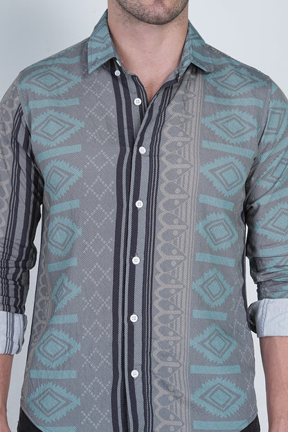 Casual Printed Green Shirts