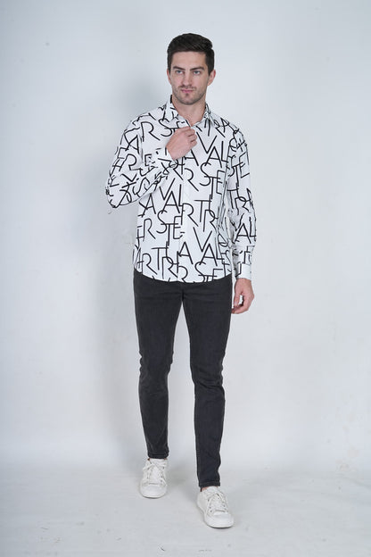 Alphabet printed White Shirt