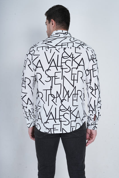 Alphabet printed White Shirt