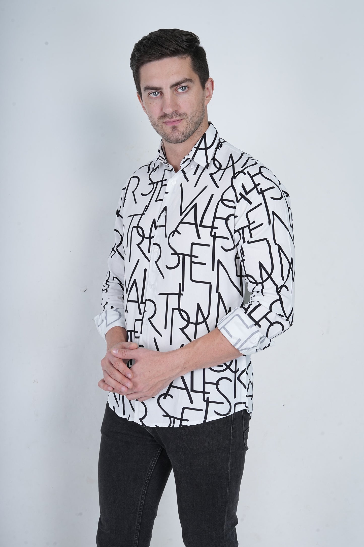 Alphabet printed White Shirt