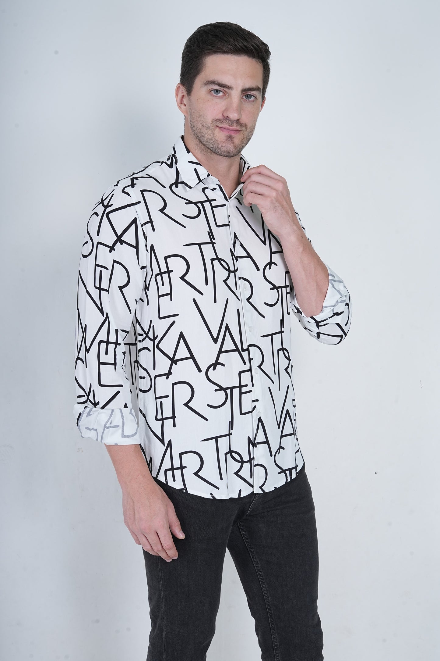 Alphabet printed White Shirt