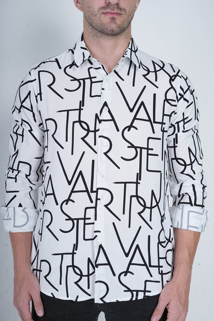 Alphabet printed White Shirt