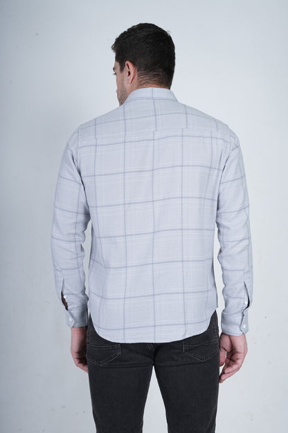 Light Grey Multiple Checks Shirt