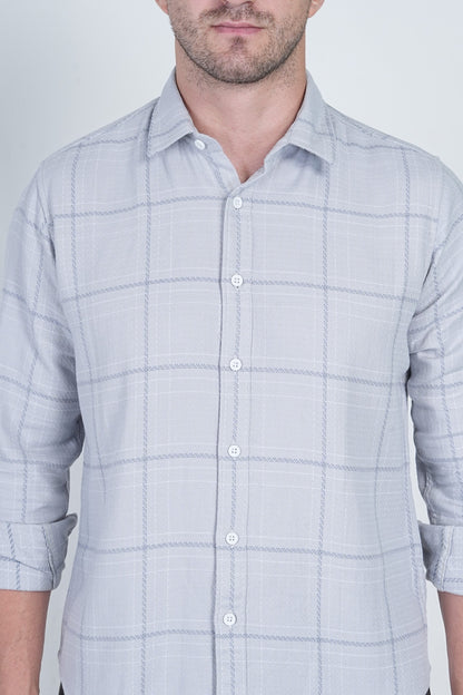 Light Grey Multiple Checks Shirt