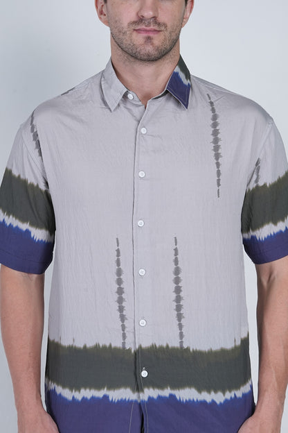 Drop Shoulder Grey print Shirt