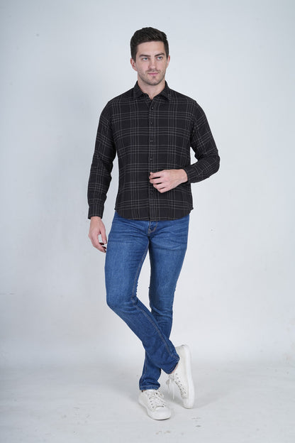 Black Multiple Checks Shirt