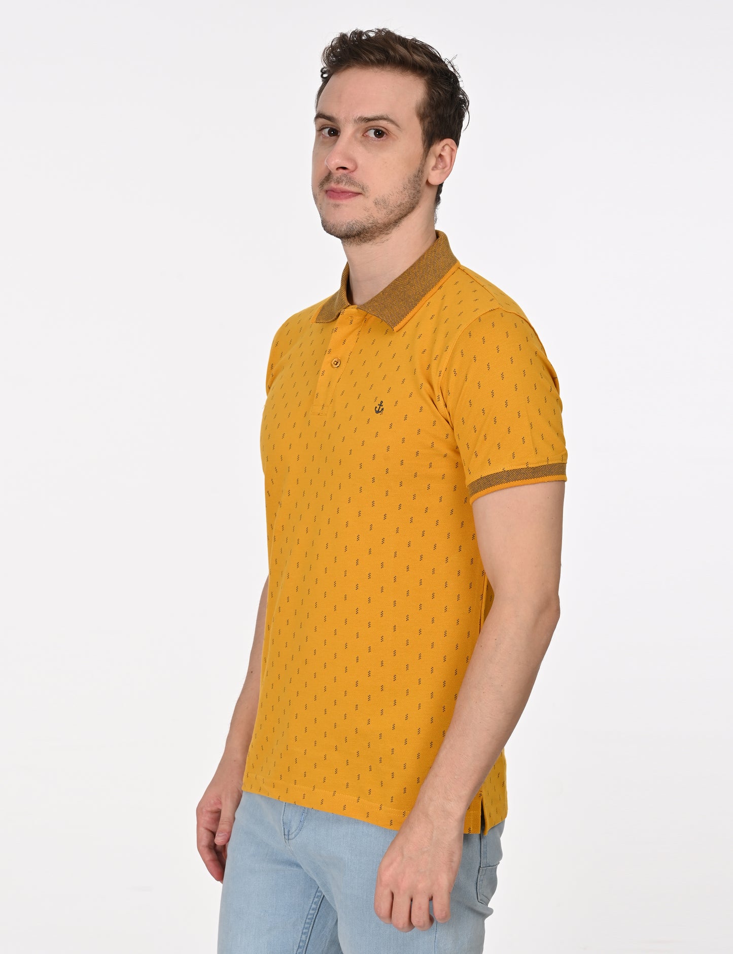 Yellow Printed Polo T-shirt