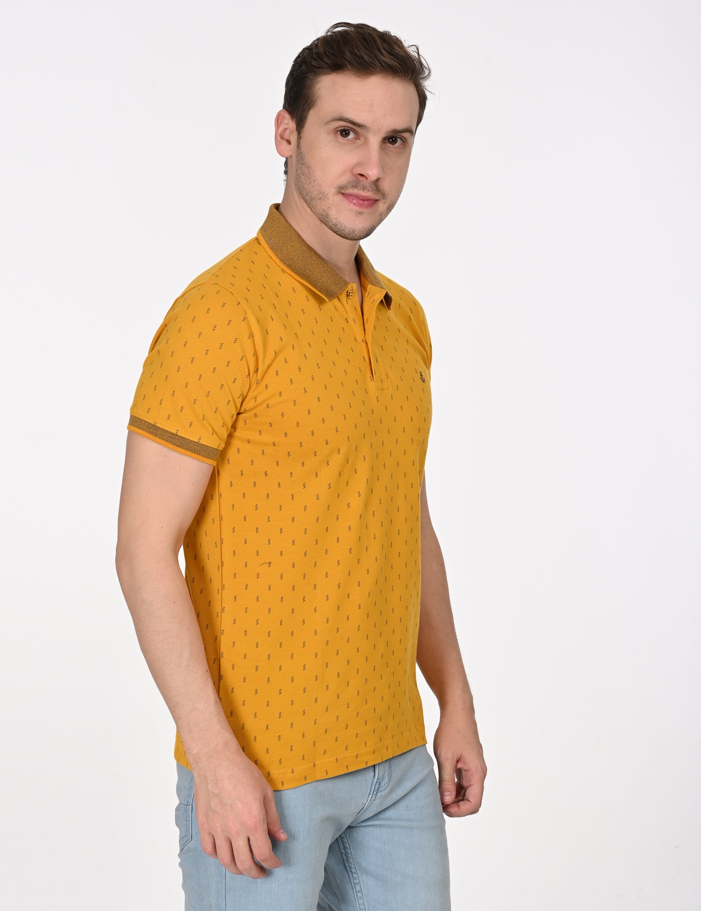 Yellow Printed Polo T-shirt