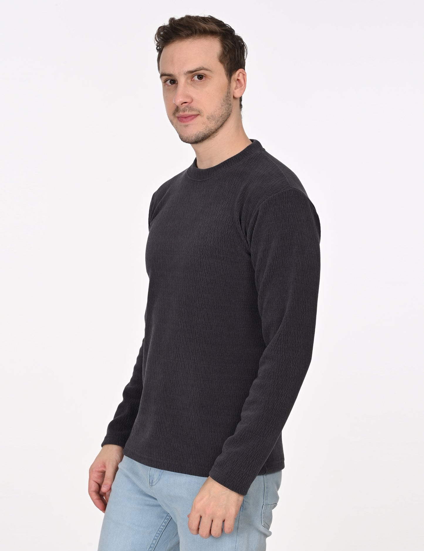 Imported Milange Full Sleeve Crew Neck T-shirt